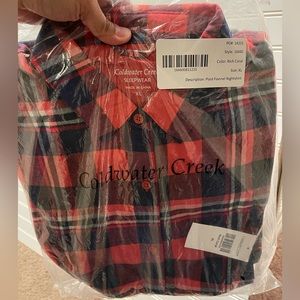Red plaid flannel night shirt